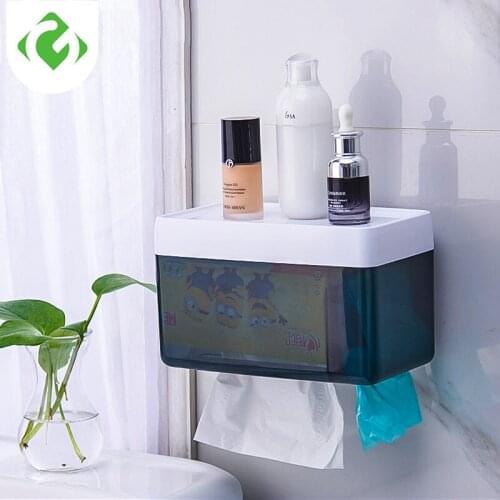GUANYAO Wall Mounted Type Bathroom Storage Shelves bathroom storage shelf toilet storage Paper Holders Garbage bag storage Big