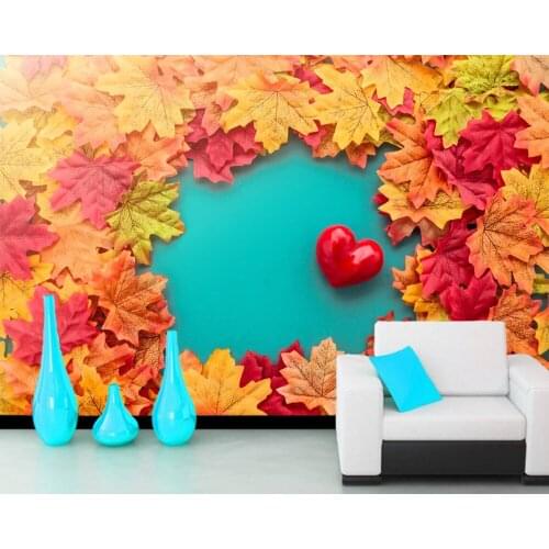 Foliage Maple Heart Nature 3d wallpaper mural papel de parede,living room sofa tv wall bedroom wall papers home decor cafe bar