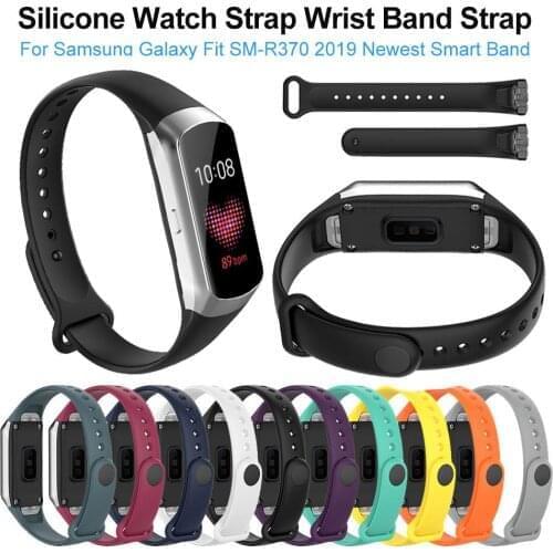 2019 Newest Silicone Sport Watch Strap Wrist Band Strap For Samsung Galaxy Fit SM-R370 Smart Bracelet Watch Strap Accessories