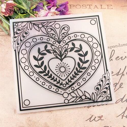 NEW 15x15 Vines heart-shaped Embossing folders Plastic For Scrapbooking DIY Template Fondant Cake Photo Album Card Making