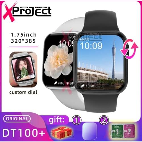 Original iwo DT100 Smart Watch Bluetooth Series 6 Call DIY Face Heart Rate Monitor waterproof Smartwatch Men Womens Watches