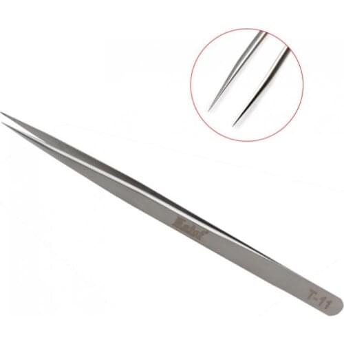Tweezers 145mm Precision Stainless Steel Anti Static Straight Tweezer Forceps for Watch / Mobile Phone Repairing