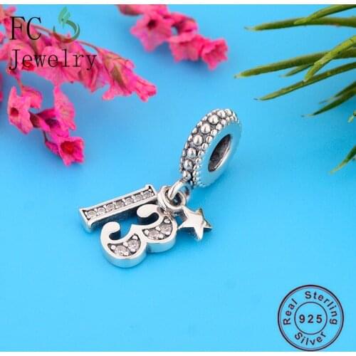 FC Jewelry Fit Original Brand Charm Bracelet 925 Sterling Silver 13th Year Gift Pendant Bead Making Birthday Berloque 2020 New