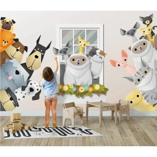 Custom photo 3d wallpaper Cartoon 3D stereo small animal Kids' Room background home decor 3d wall murals wallpaper for walls 3 d
