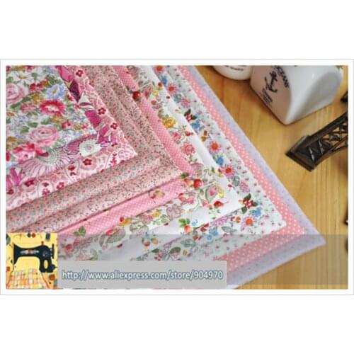 Romantic PINK COLLECTION 12pcs DRESS FABRIC home Textiles Cotton Poplin fabric for sewing Cotton Patchwork fabric material meter