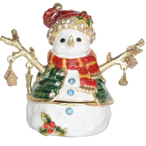 Snowman Trinket Box Christmas Jewelry Container X'mas Decoration Ornaments Gifts Present
