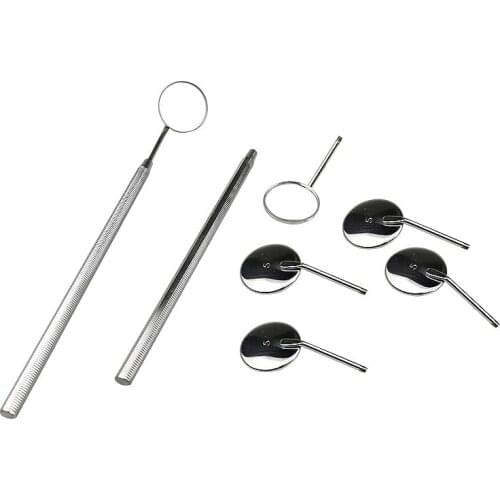Dental Mirror Handle with 5 x Mouth Mirror Magnifying No. 5