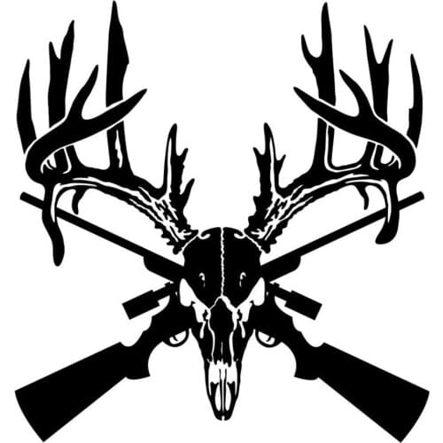 Deer Hunting Buck Head Gun Decal Self-Adhesive Car Sticker Decoration Fashion Car Stickers