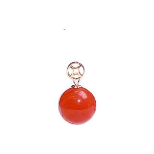Shilovem 18K yellow Gold Natural south Red agate pendants no necklace fine Jewelry classic gift plant gift new mymz10-10.5889nh