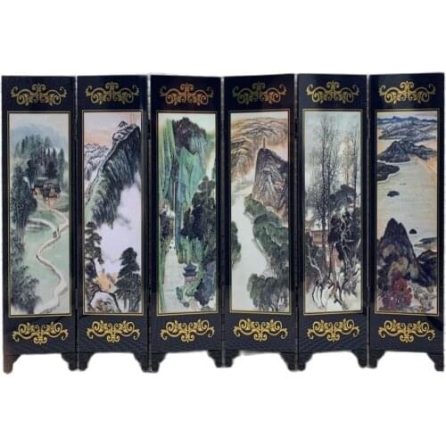 Folding and double faced Chinese movable screen painting decorative picture Landscape painting
