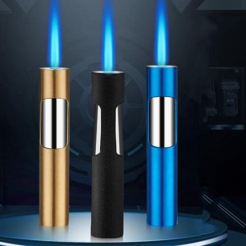 Pen Style 2021 New Tet Torch Turbo Lighter Butane Gas Lighter Windproof Cigar Cigarettes Metal Gifts Lighter Wholesale