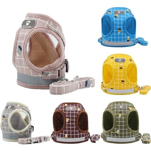 Pet Cat Collar Chest Harness Reflective Breathable Dog Harness Collar Cat Small Dog Vest Type Pet Leash Cat And Dog Supplies
