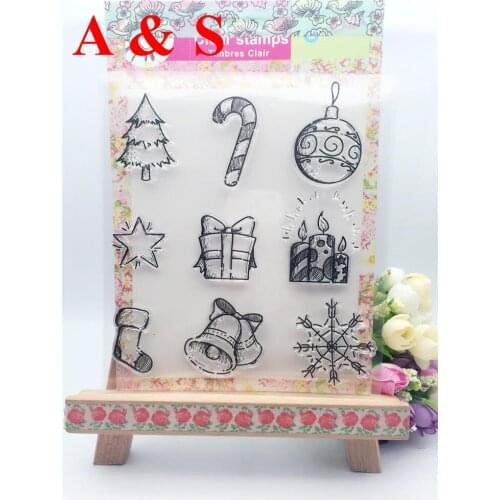 CLEAR STAMPS Happy Christmas Element Ball Stocking Gift Scrapbook Card album paper craft silicon rubber transparent stamp