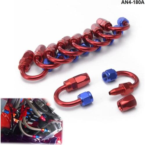 10PCS/LOT Degree Fuel Oil Fitting Aluminum Oil Cooler Hose End Adaptor Universal AN4-180A