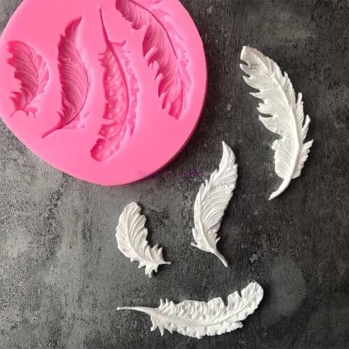 100pcs Birds Feather Sugar Buttons Silicone Mold DIY Fondant Cake Decorating Tools Chocolate Candy Gumpaste Decorating Tools
