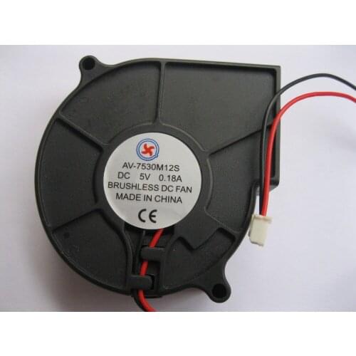 4 pcs Brushless DC Cooling Blower Fan 7530S 5V 75x30mm 2 Wire