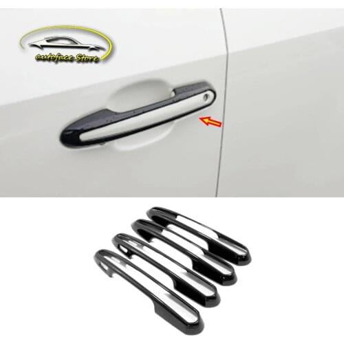 For Toyota Highlander Kluger 2020 2021 ABS Carbon Fiber Door Protector Handle Decorative Cover Decorative Car Styling 4pcs