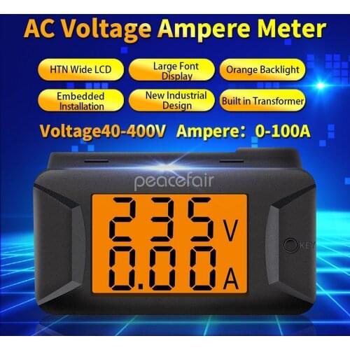 40-400v/100a Digital Display Ac Ammeter Voltmeter USB Tester Volt Meter Power Wattmeter Ampere HTN Wide LCD New Design