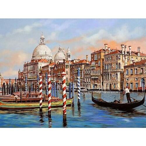 5D Diamond Painting Landscape Full Square/Round Drill Embroidery Cross Stitch City Picture of Rhinestone Crafts Home Decor