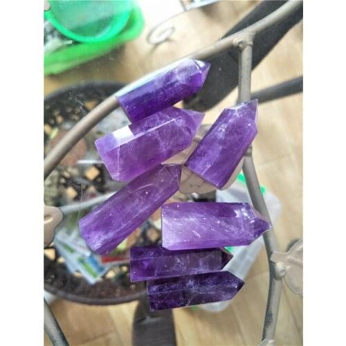 7pcs 4-5cm natural amethyst quartz wand crystal point Polished Reiki Healing Specimen