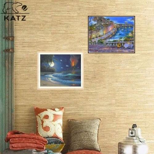 Beach Volcano Diamond Mosaic Art Gift Diy Beach Wave Diamond Painting Seaside Night Scene Embroidery Crossing Home Decoration