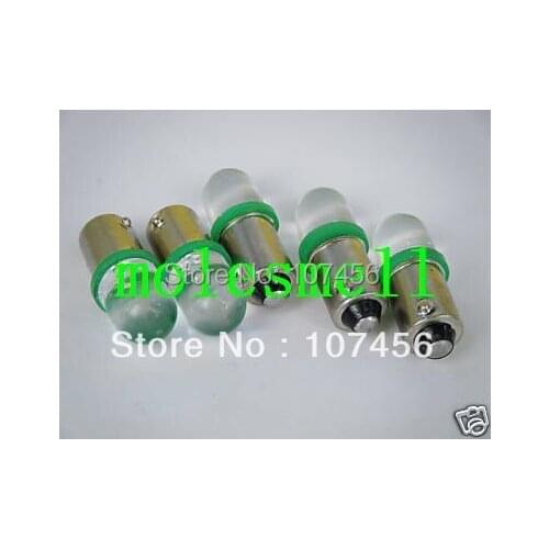 Free shipping 50pcs T10 T11 BA9S T4W 1895 3V green Led Bulb Light for Lionel flyer Marx