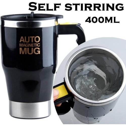 400ml Self Stirring Mixing Cup Magnetic Coffee Milk Mixing Mug Mixer Stainless Steel Thermal Insulation Water Cup Drinkware