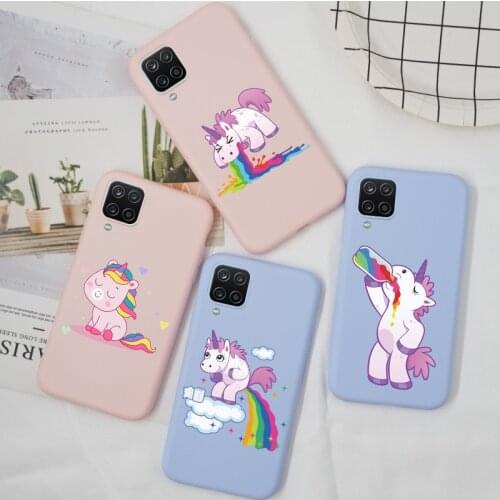 Case For Samsung A12 Bumper Case Back Cover Silicone Unicorn Cute Cartoon For Samsung A32 A52 A72 2021 Case 4G 5G A 12 TPU Cover