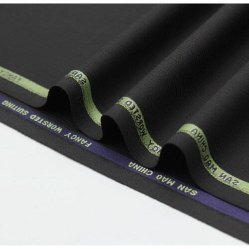 Black jacquard striped design fancy worsted suiting wool fabric 280g/meter,WF267