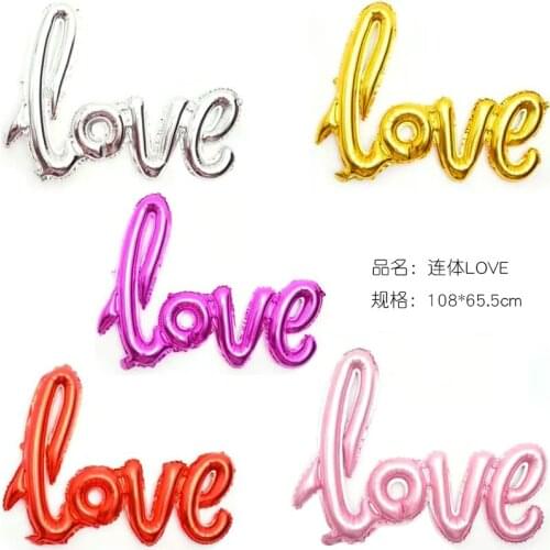 Color Handwritten Love Aluminum Film Balloon Birthday Wedding Christmas Party Venues Room Ball Decorative Balloon