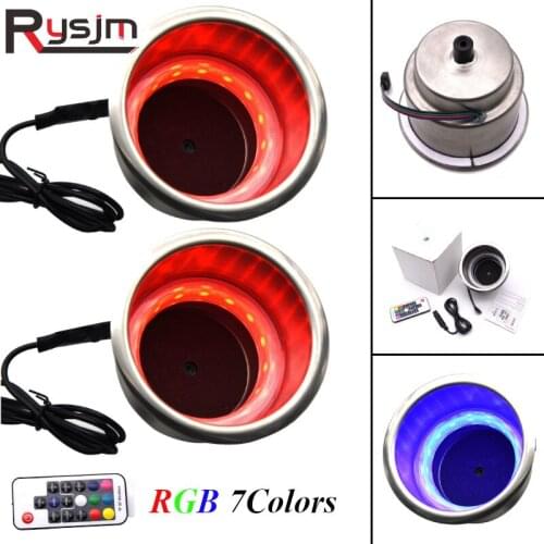 2PCS Stainless Steel Cup Drink Holder for Marine Boat RV camper accessories 7 Colors Car Cup Holder With Remote Control