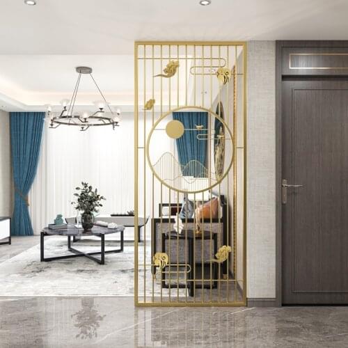 Screen new Chinese style garden villa simple light luxury living room partition hotel front desk hollow-out lattice porch