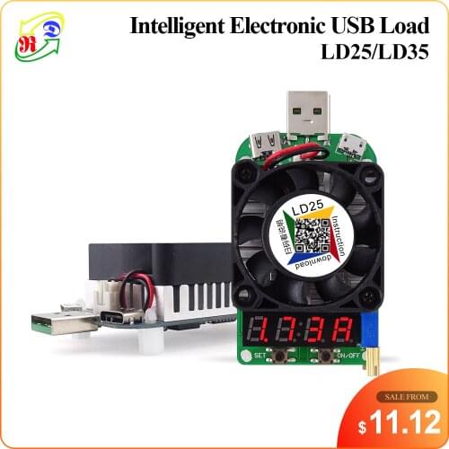 RD LD25 LD35 USB Interface Electronic Load resistor Discharge battery test LED display fan adjustable current voltage 25w