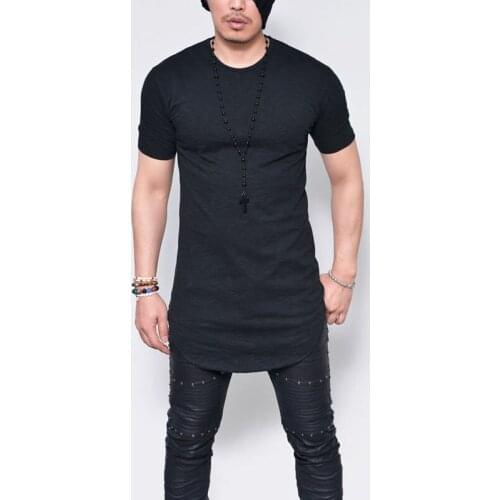 T Shirt Men Summer Fashion Clothing Shirts Solid Color Short Sleeve T-shirt M-5XL O-neck Irregular Hem Mens Tops Mens T Shirts