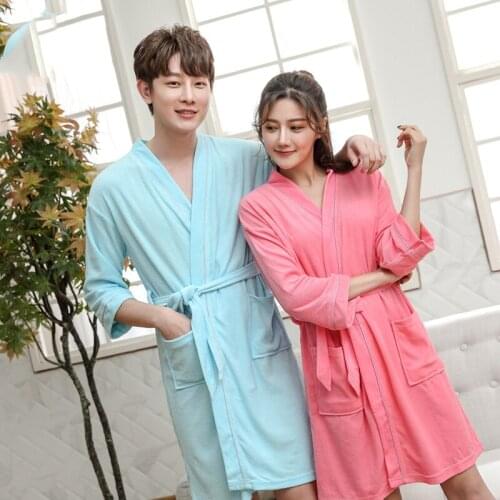 Womens Robe 100% Cotton Sleepwear Ladies Sexy Nightwear Kimono Nightgown summer long-sleeve bathrobes Bride Bridal Wedding Robe