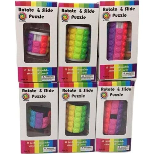 Colorful Slide Puzzle Cube Toy Educational Kids Intelligence Game Mental Development Puzzle Toys For Children Magic Tower Puzzle