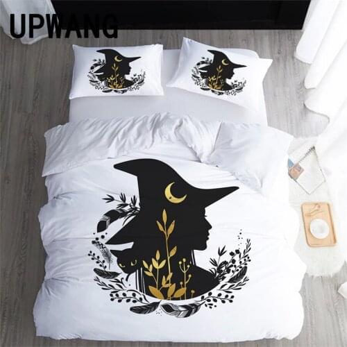 UPWANG 3D Bedding Set Witch Sorceress Printed Duvet/Quilt Cover Set Bedcloth with Pillowcase Bed Set Home Textiles