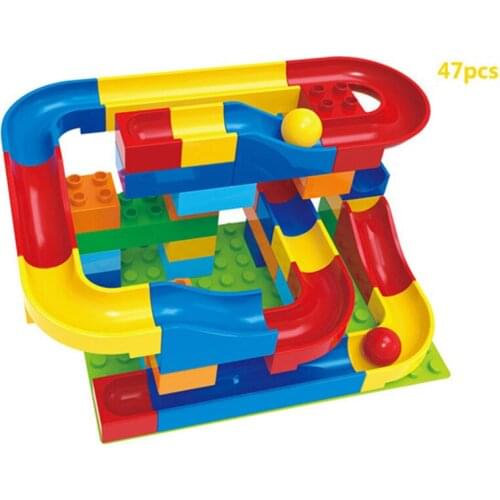 2-6 Years 47pcs Rolling Ball Rail Building Blocks Enlighten Bricks Trajectory Learning Education Toys For Children Best Gifts