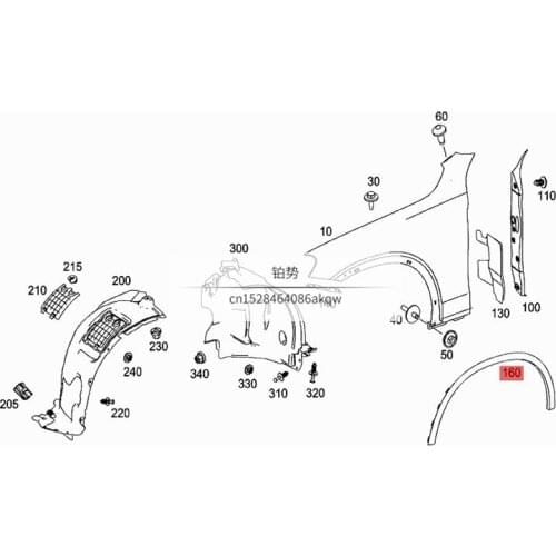 Car leaf board wheel eyebrow fender cover W253 GLC220mer ced esb enzAMG GLC350 GLC300 Fender inspection strip