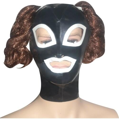 Latex Rubber Mask Hood Gummi 0.4mm Catsuit Unisex Party Wear bdsm mask bdsm sex fetish men bdsm hood fetish sex game bdsm