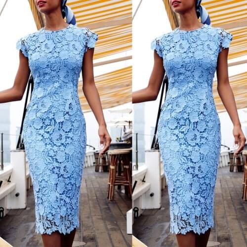 2021 Europe And America Summer Slim Fashion Sleeveless Round Neck Crochet Dress Sexy Evening Dress Mid-length Skirt Women