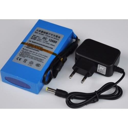 UNITEK 12V rechargeable lithium ion battery Pack 6800mah polymer lithium cell + charger for CCTV camera system UPS Backup power