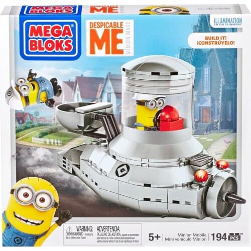 Mega Bloks Despicable Me Minion Made, Minion Mobile 194pcs/pzs -5years old Children Toys Festival Christmas Gift