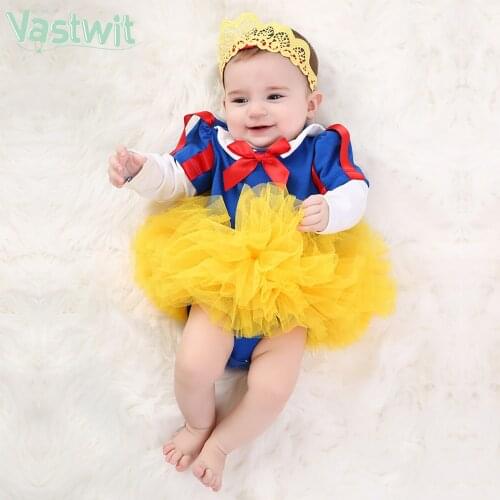 Cute Baby Dress Girls Fancy Birthday Party Carnival Princess Cosplay Bowknot Romper Mesh Tutu Dress Crown Sets Baby Clothes
