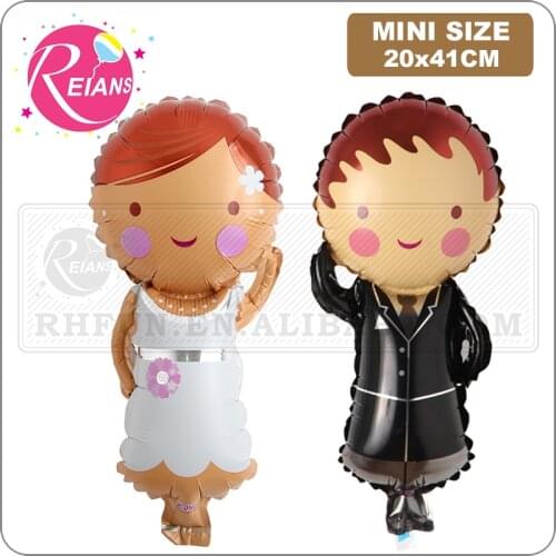 Mini Bride and groom dress foil mylar balloons wedding ceremony party decoration groom bride to be balloons party supplies