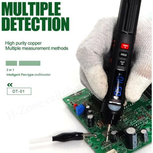 DT-01 3 in 1 pen style multimeter test pencil phase sequence meter sharp gold needle intelligent pen multimeter for Phone repair