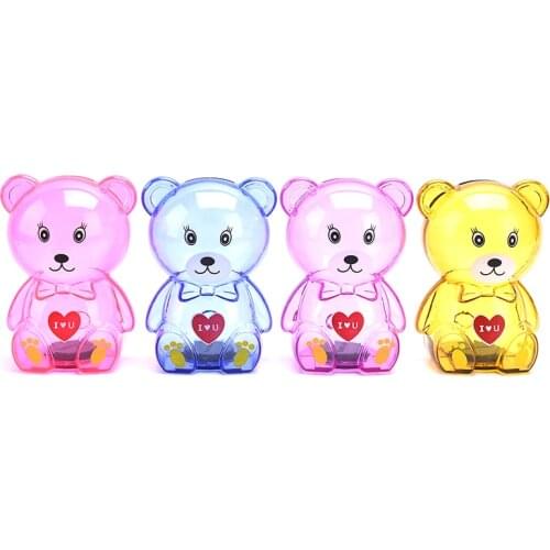 Cartoon Bear Money Boxes Kid Student Piggy Bank Transparent style Saving Money