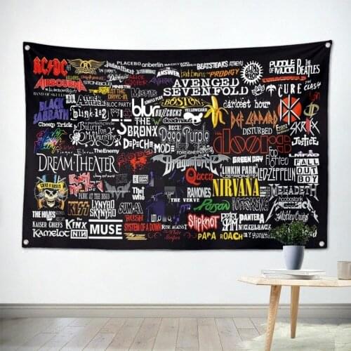 Rock Band Heavy Metal Music Canvas Painting Banner Flag Bar Cafe Home Decor Wall Stickers Wallpaper Rock and Roll Poster B1