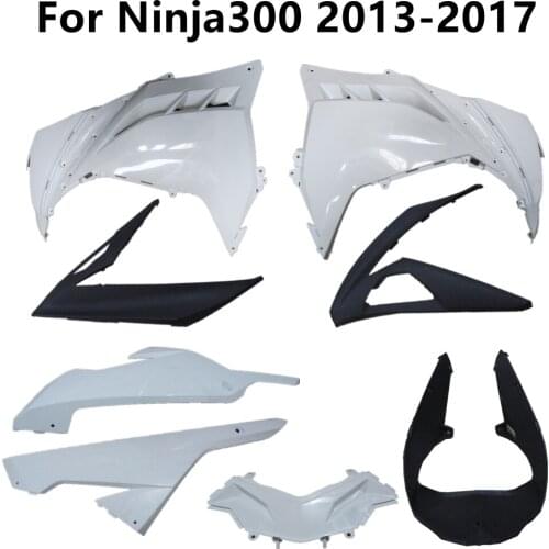 For Ninja300 2013-2014-2015-2016-2017 Motorcycle Unpainted Plastic Parts 13-17 Bodywork Fairing Components Pack Left Right ABS