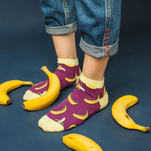 1 pair Summer Trendy Happy Socks Men Cotton Boat Man Socks Interest Funny Originality Harajuku ankle Sock Food Fruit